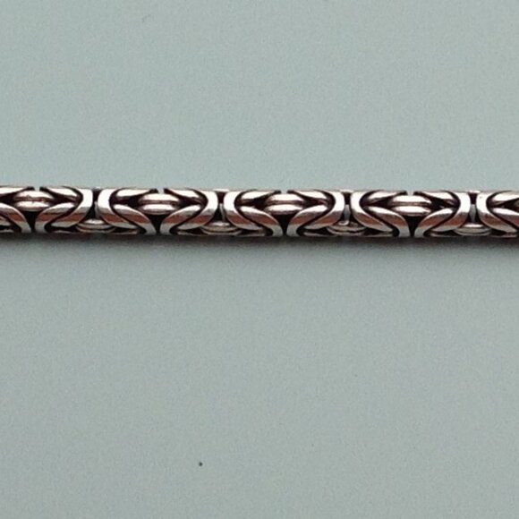 Sterling Silver 925 Byzantine Bracelet  w Barrel Clasp 7.5" - Picture 10 of 15